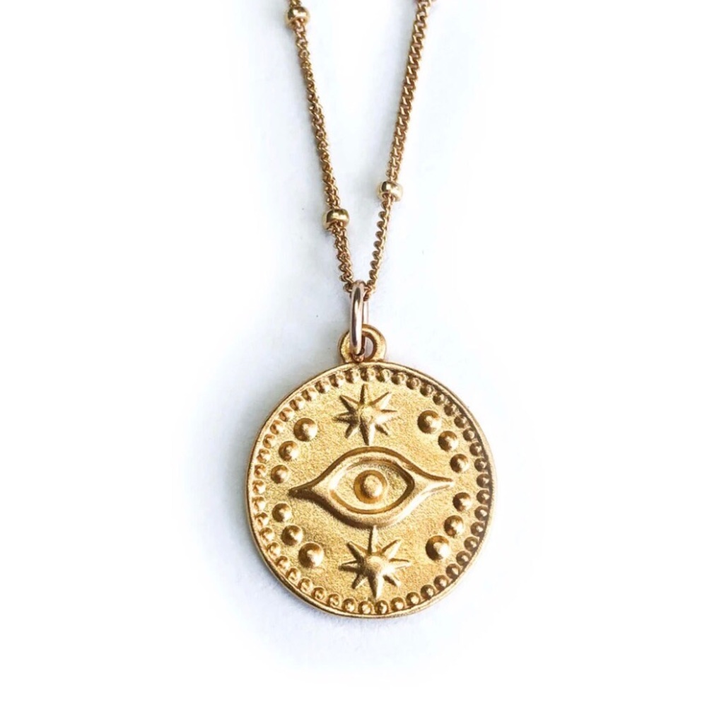 NWT Evil Eye Necklace - Matt Gold